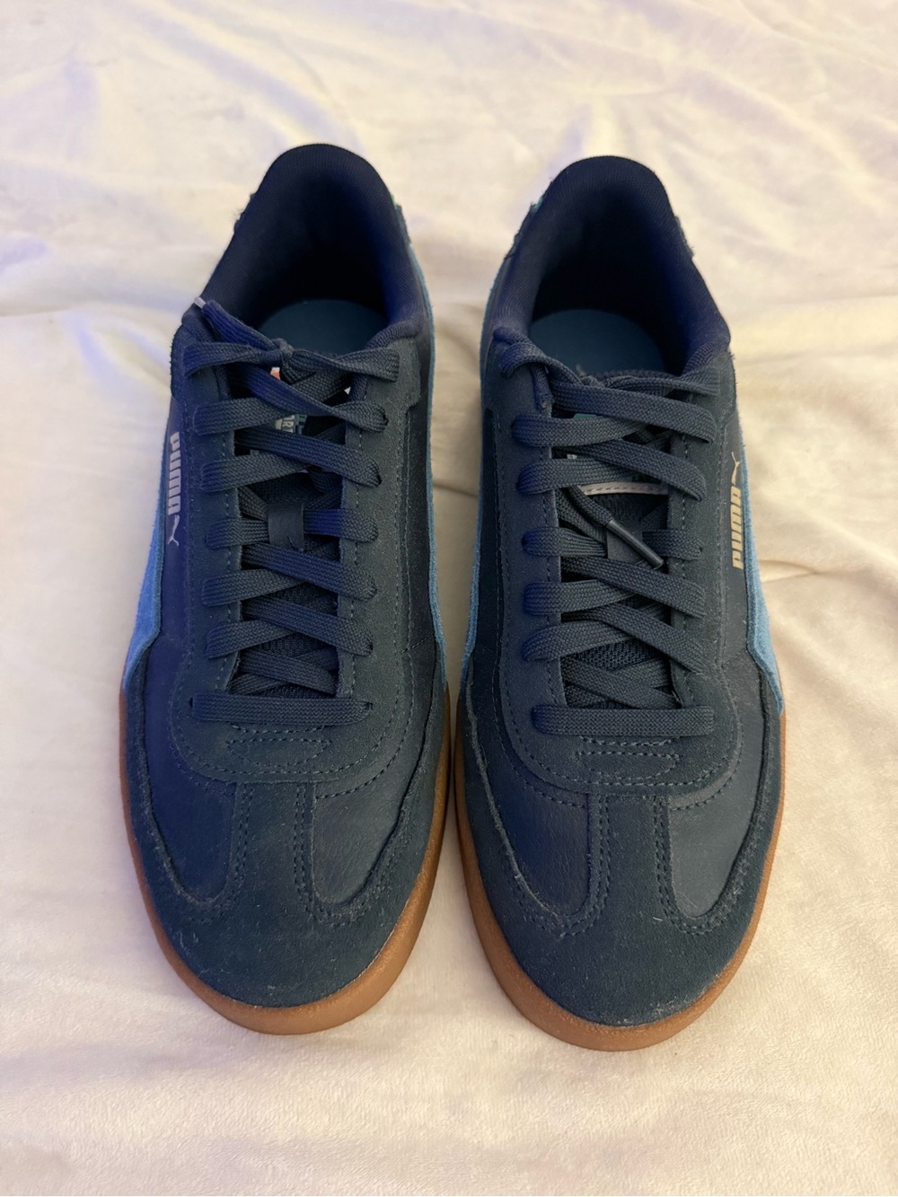 Puma Men’s Navy Blue Suede Sneakers with Gum Sole